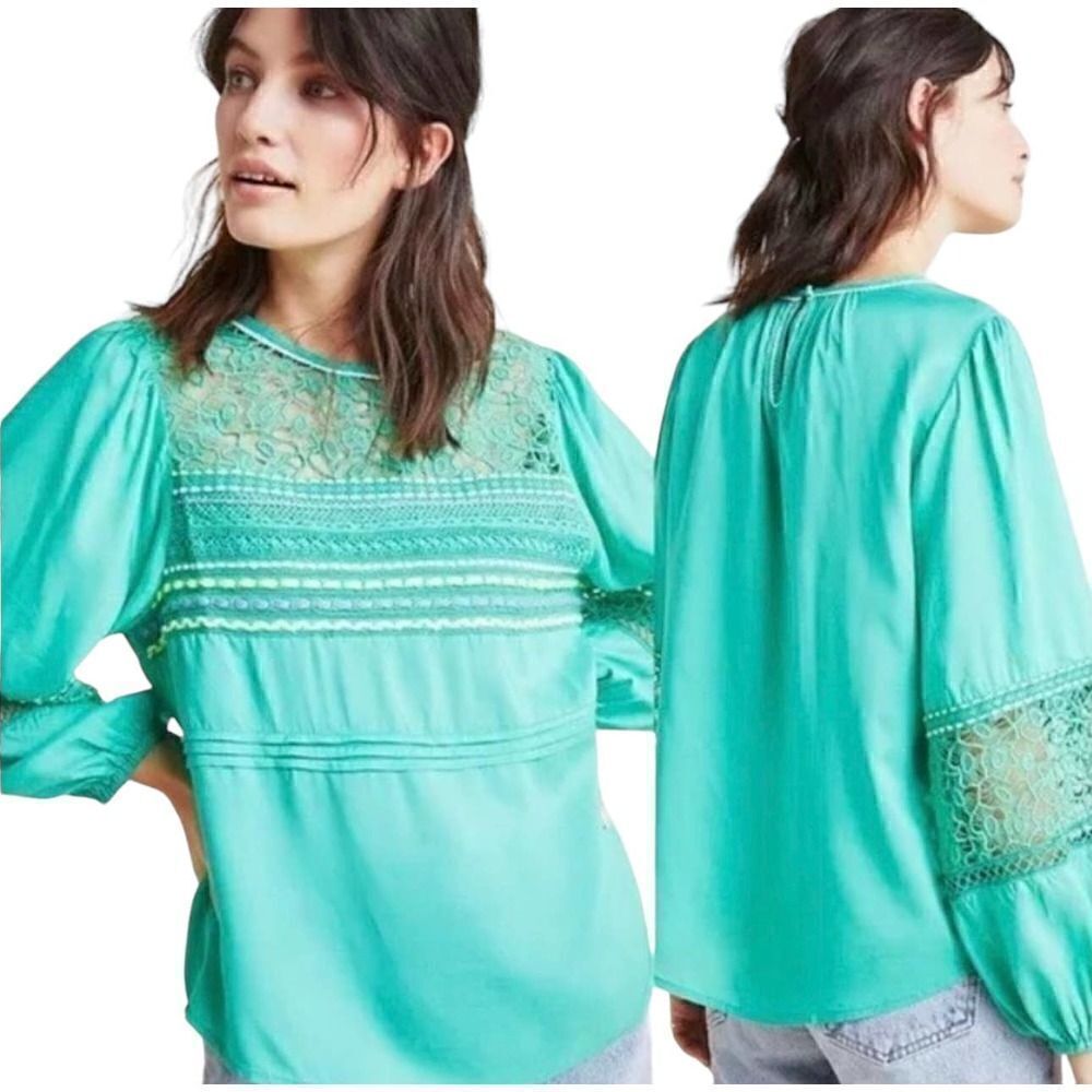 Anthropologie Blink London Sunshine Peasant Top Blouse Size Medium
